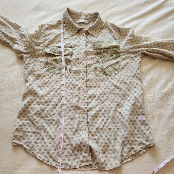 Orvis silk Paisley print mixed pattern button down Womens size Small - Picture 8 of 9